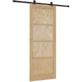 vidaXL Schuifdeur Naturel en Zwart 86 x 211 cm Massief grenenhout