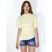 Busem Oversized Crew Neck Draped Blouse