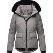 MARIKOO Winterjas grijs / zwart