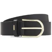 HUGO Leren riem met goudkleurige hardware