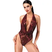 Noir Kink Royal - damesbody - transparant - rood