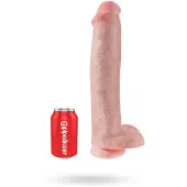 King Cock - Dildo met Balzak - 38 cm - Beige