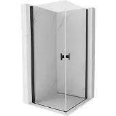 Mexen Mist-B Duo draaideur douchecabine 100 x 100 , transparant, zwart - 8A2-100-100-70-00