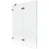 Mexen Lunar badscherm 2-delig links 120 x 150 , transparant, roségoud - 897-120-100-60-00-L