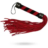 Bad Kitty – Korte Suède Flogger Zweep voor Erotische Discipline en Genot - Rood