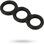 Erecto - penisring set - 3 stuks - siliconen - zwart