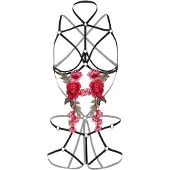 Vuxen Roses Strappy Teddy w. Pasties