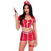 Leg avenue - Red Alert Nurse Kostuum - M - Rood