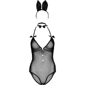 Vuxen - Classic Bunny Roleplay Set - Womens lingerie Roleplay Zwart S/M
