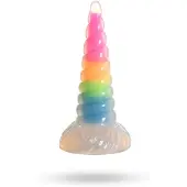Creature Cocks XR Brands - Lichtgevende Regenboog Siliconen Dildo