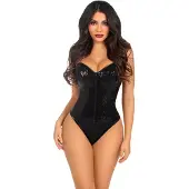 Leg avenue - Sequin Boned Bodysuit - L - Zwart