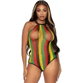 Leg avenue Rasta bodysuit w. snap crotch