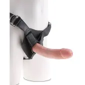King Cock - Strap on Harnas met Dildo - 20,5 cm - Beige