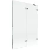 Mexen Lunar badwand 2-delig rechts 120 x 150 , transparant, chroom - 897-120-100-01-00-P