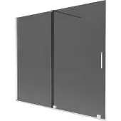 Mexen Velar badwand 2-delig schuifbaar 180 x 150 , grafiet, chroom - 896-180-000-41-01
