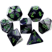 Chessex CHX26445 Dobbelstenen-Gemini Set Zwart/Grijs/Groen