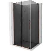 Mexen Velar L schuifdouchecabine 90 x 80 , grafiet, roze goud - 871-090-080-43-60