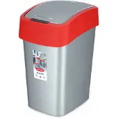 Curver Flip Bin Serie - Vuilnisbak - 50L - Rood - Kunststof - Dubbele Deksel