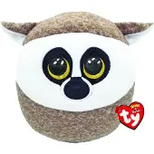 TY Peluche Squish A Boos Small Linus Le Lémurien Marron et Blanc