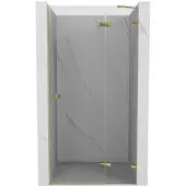 Mexen Lunar scharnierende douchedeur rechts 95 , transparant, goud - 834-095-000-50-00-P