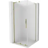 Mexen Velar L douchecabine schuifdeur 100 x 100 , ijs, goud - 871-100-100-33-50