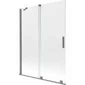 Mexen Velar tweedelige schuifbare badwand 130 x 150 , transparant, kanonmetaal - 896-130-000-01-95