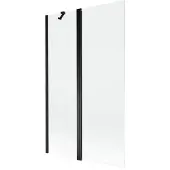 Mexen Mist badwand 2-delig 110 x 150 , transparant, zwart - 8A9-110-011-70-00