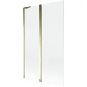 Mexen Mist L badwand 2-delig 110 x 150 , transparant, goud - 8A9L-110-011-50-00