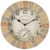 SMART GARDEN Outside-In Stonegate Sandstone 10in Wandklok en Thermometer (5065030)