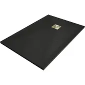 Mexen Stone+ rechthoekige composietdouchebak 100 x 70 , zwart, gouden rooster - 44707010-G