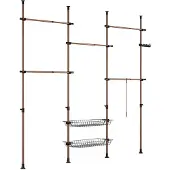 SoBuy Portant à vêtements réglable grain de bois 65 kg