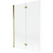 Mexen Mist douchewand 2-delig links 120 x 150 , transparant, goud - 8A9-120-002-50-00-L