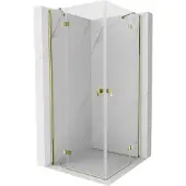 Mexen Mist-H Duo draaideur douchecabine 80 x 80 , transparant, goud - 8A5-080L-080P-50-00