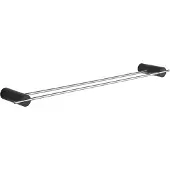 Mexen Aron dubbele handdoekhaak, zwart/chroom - 7088125-07
