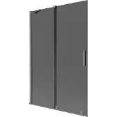 Mexen Velar badwand 2-vleugelig schuifbaar 120 x 150 , grafiet, kanonmetaal - 896-120-000-41-95