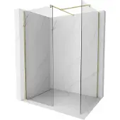 Mexen Kioto douchescherm Walk-in 130 x 110 , transparant, goud - 800-130-202-50-00-110