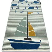 Rugsx Tapijt PETIT SAIL Boot , ZEILBOOT groen 180x270 cm