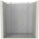 Mexen Velar L Duo schuifdouchedeur 170 , transparant, geborsteld goud - 871-170-003-02-55