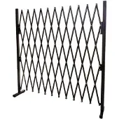 MCW -B34, hondenhek, schaarhek, Veiligheidshek, uitschuifbaar, dierenbeschermingsrooster, bruin aluminium ~ hoogte 153cm, breedte 36-300cm