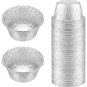 Jojomino Aluminiumfolie Ramekin Papieren Beker 150 Stuks Wegwerp Bakken