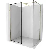 Mexen Kioto douchewand Walk-in 90 x 80 , zwart frame, goud - 800-090-202-50-70-080