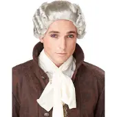 California Costumes - Grijze barok edelman pruik voor mannen