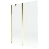 Mexen Mist badwand 2-delig 130 x 150 , transparant, goud - 8A9-130-011-50-00