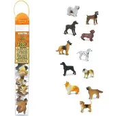 Safari Ltd. Honden Toob - Mini Figuren: Teckel, Dalmatian, Retriever, Herder, Collie, Beagle, Boxer, Bulldog