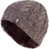 Heat Holder Thermische kabelgebreide wintermuts voor dames - Fawn
