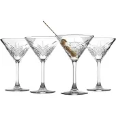 Pasabahce Premium Martini Glazen Set van 4 Kristallen Design Cocktailbekers 7.8 Oz Vintage Coupe Glazen Elegante Cocktailglazen Perfect Voor Feesten C