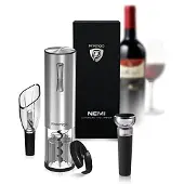 Prestigio Nemi elektrische wijnopener set, Flesopener, Zilver