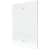 Mexen Lunar badwand tweevleugelig links 120 x 150 , transparant, wit - 897-120-100-20-00-L