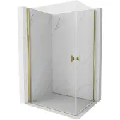 Mexen Mist-B Duo douchecabine scharnierend 90 x 85 , transparant, goud - 8A2-090-085-50-00
