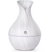 Jojomino Elektrische luchtbevochtiger, essentiële aroma-olieverspreider, ultrasoon 130 ml, houtnerf, USB-mistmaker, LED-lamp C